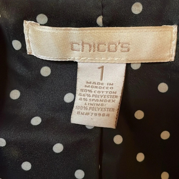 Chicos women’s blazer Medium 8 jacket black classic career casual long sleeve - Picture 6 of 8